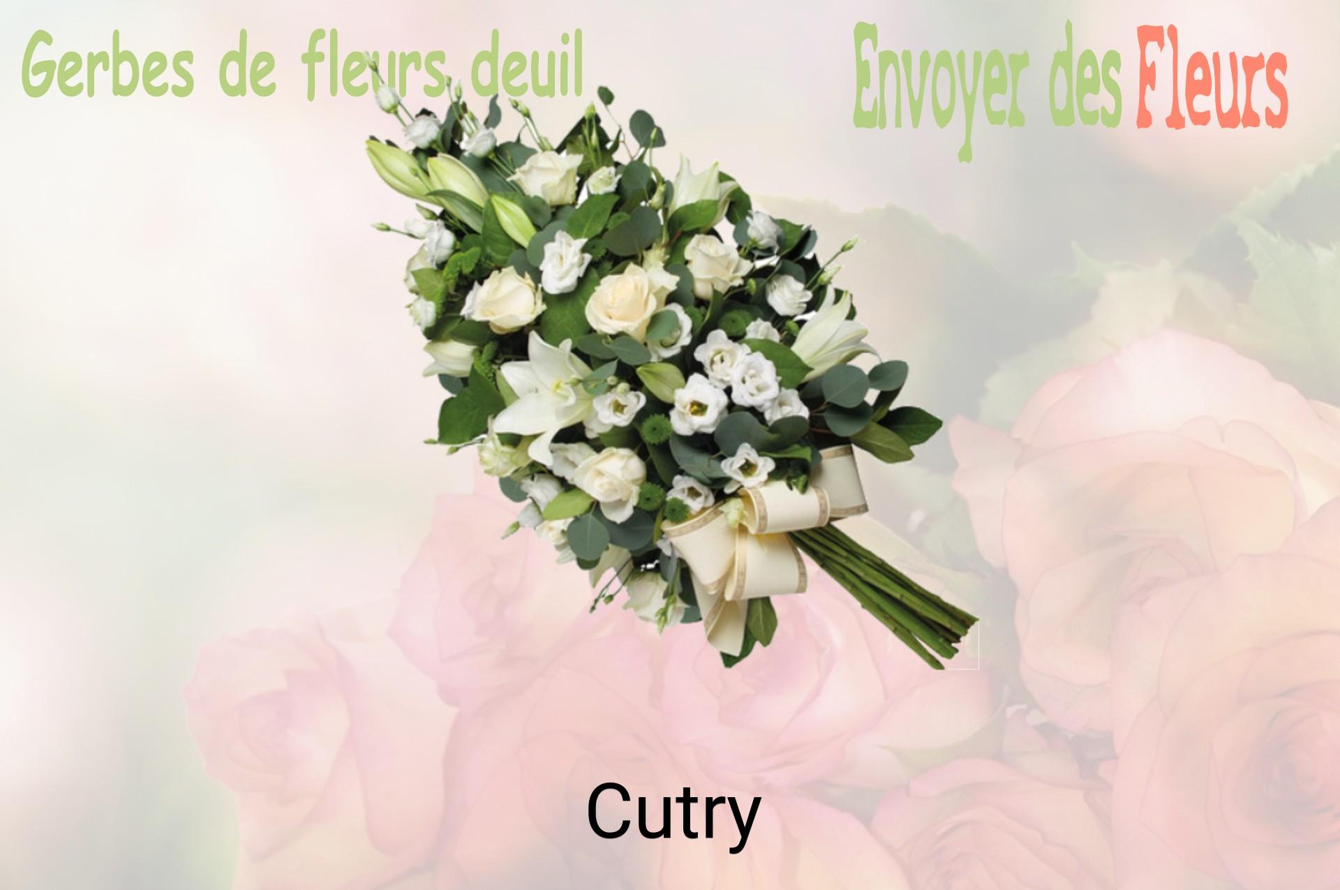 Gerbe de fleurs de deuil livrée à Cutry